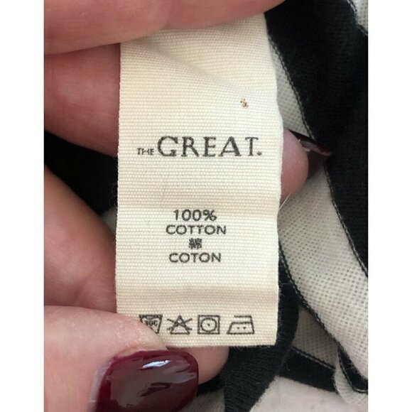 The GREAT Black & Cream Striped Peplum Tee Shirt - Picture 6 of 8